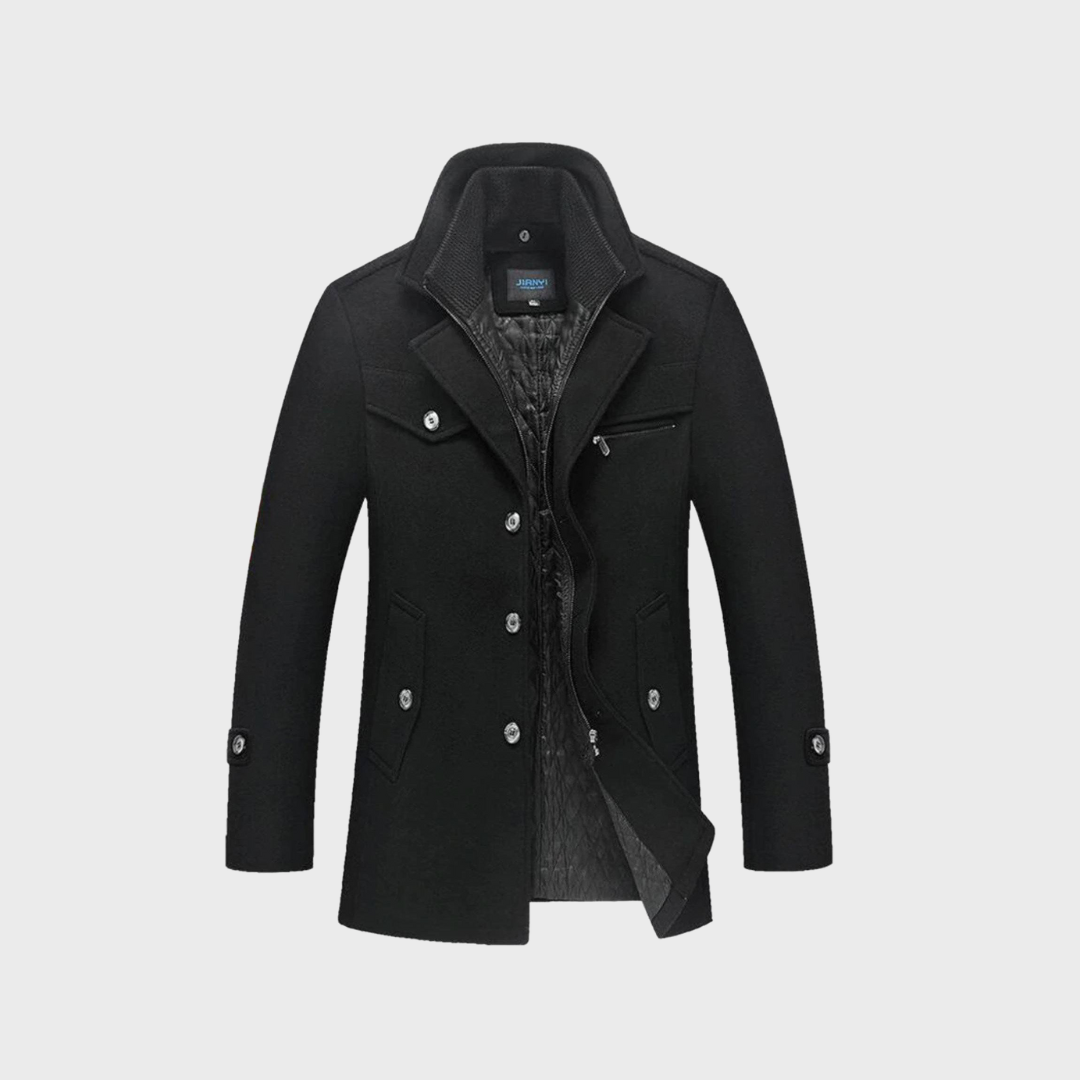 Sabron - Quilted Wool Coat With Zip Front