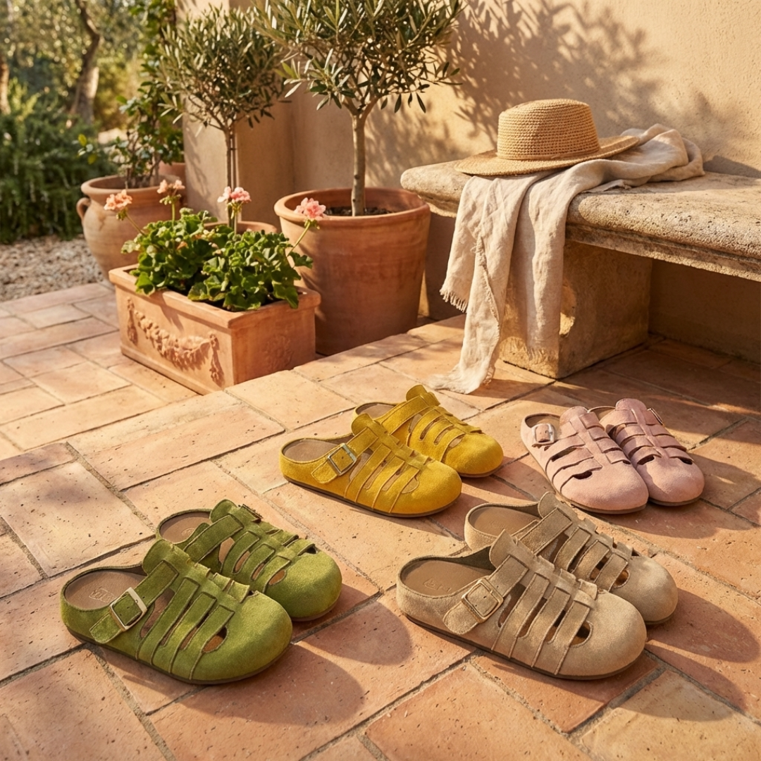 Natiy - Comfort Suede Slip-On Mule Sandals