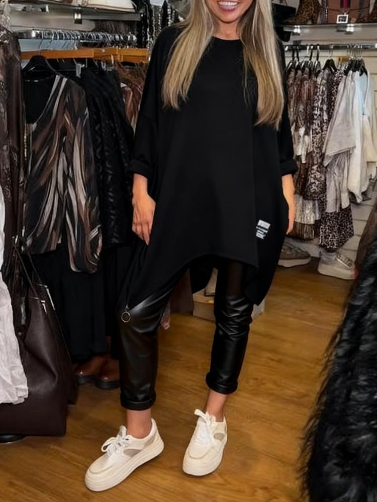 Aldona - Asymmetrical Top And Plain Pants