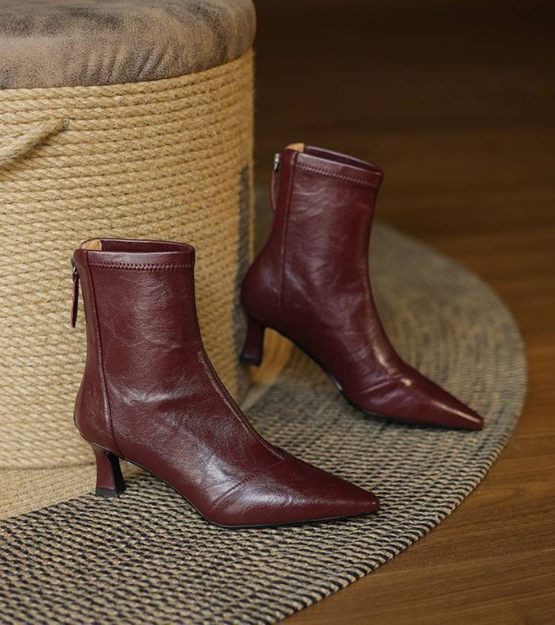 Lielah - Leather Ankle Boot With Zipper