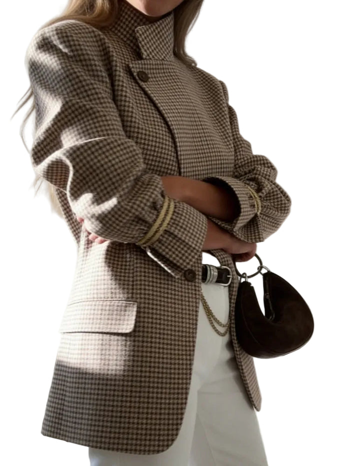 Clodagh - Vintage Plaid Structured Blazer