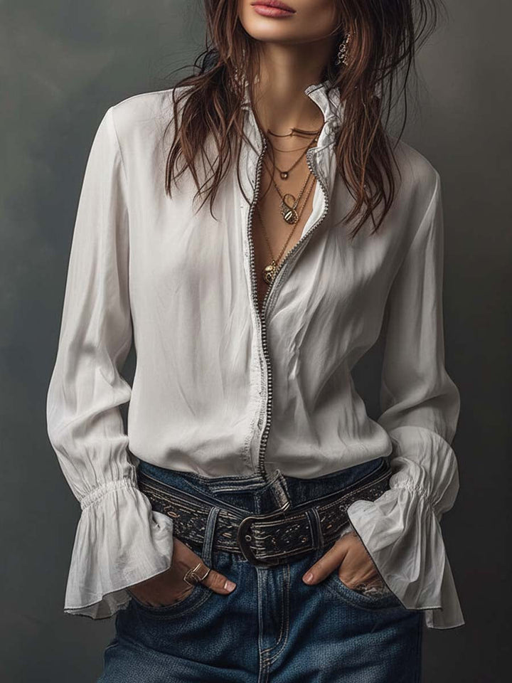 Naeva - Soft Elegance Long-Sleeved Velvet Jacket