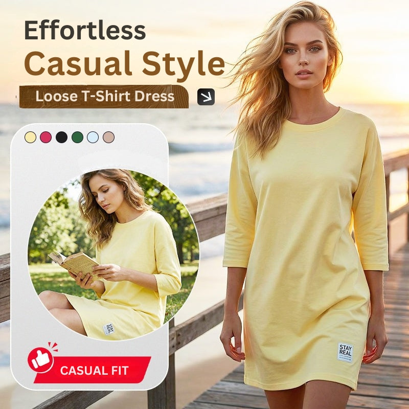 Sidsel - Elegant Round Neck T-Shirt Dress