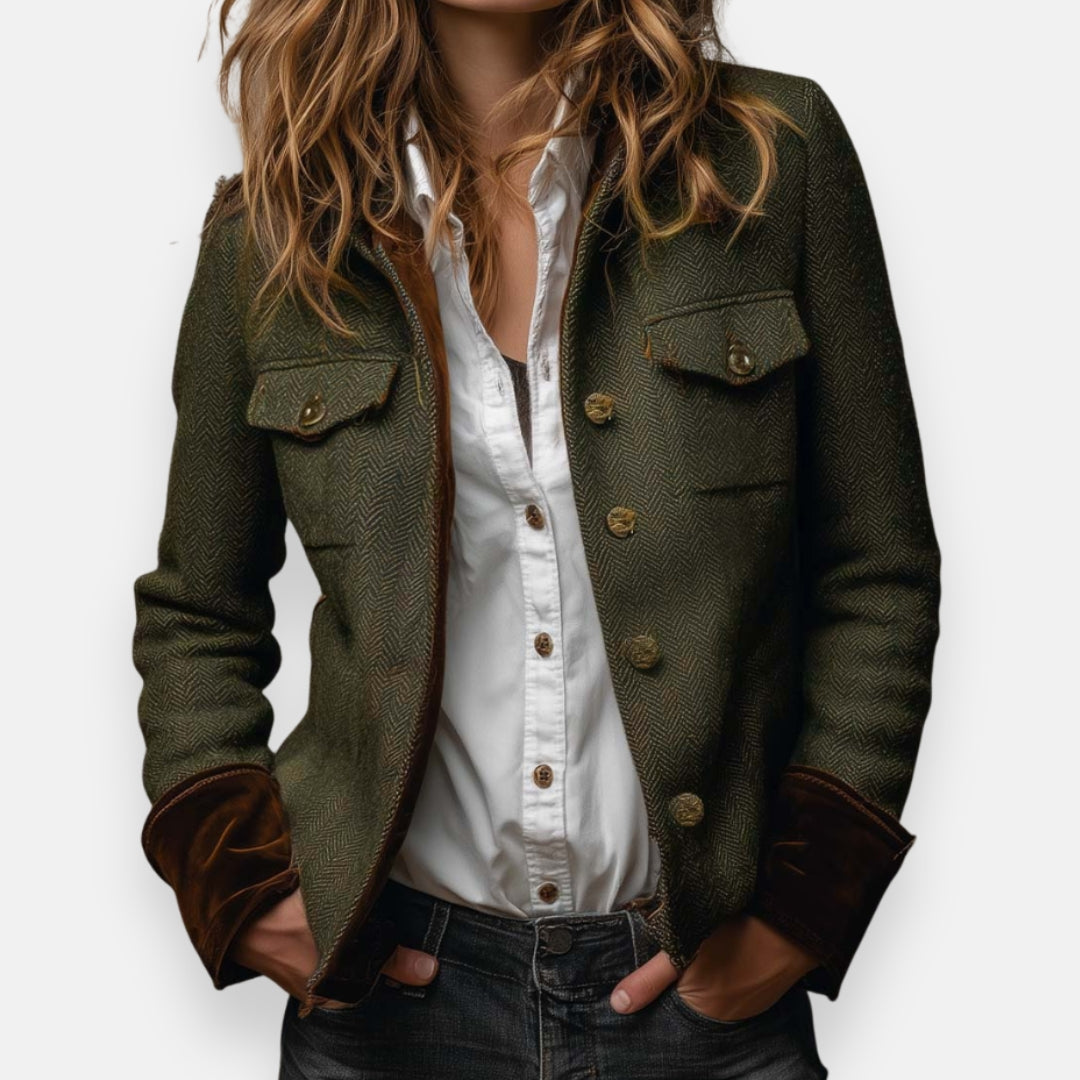 Gordi - Velvet Trim Long Sleeved Blazer