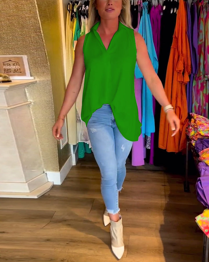 Rowland - Sleeveless Top With Ruffle