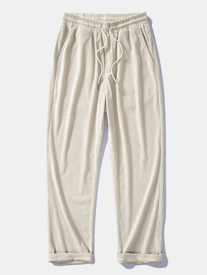 Dariel - Corduroy Patchwork Shirt And Pants Set