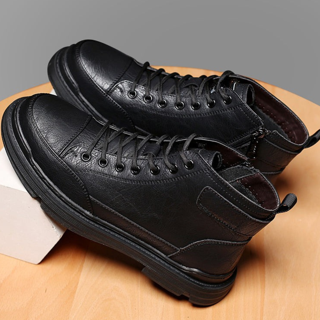 Patterson - Lace-Up Leather Ankle Boots