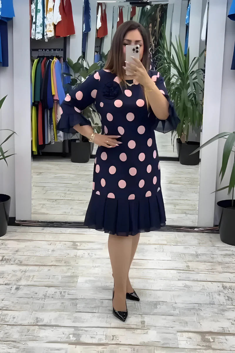 Gigi - Polka Dot Midi Dress With Flared Sleeves