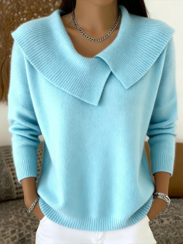 Jitka - Knitted Sweater with Sailor Style Collar