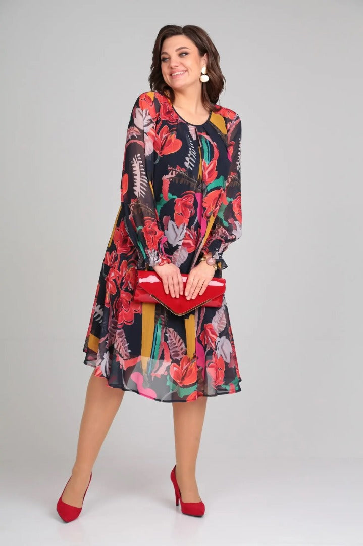 Vinoshika - Elegant Floral Dress