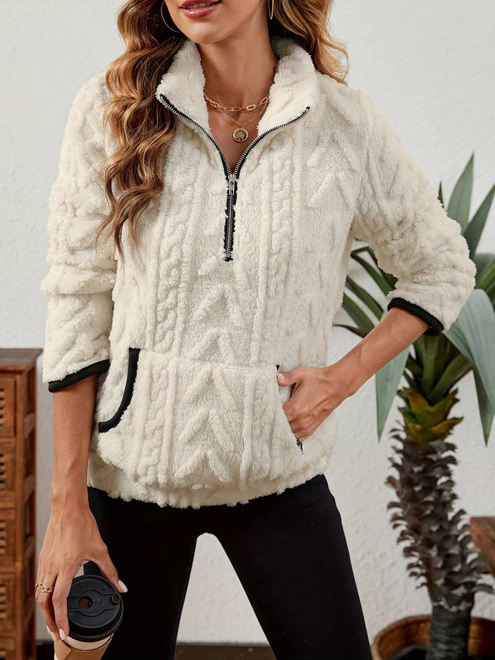 Naama - Half-Zip Stylish Sweater With Pocket
