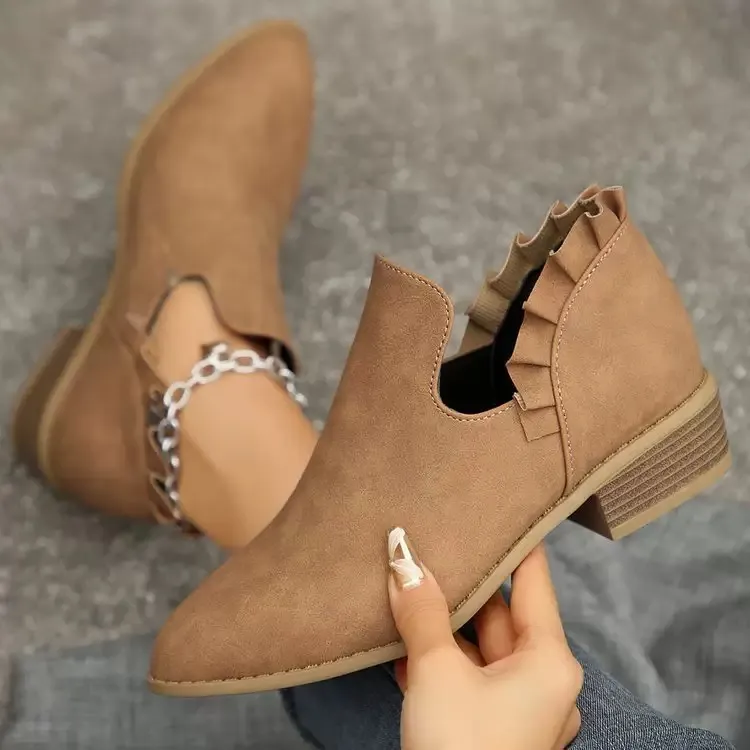 Veredah - Trendy Ankle Boot With Ruffle