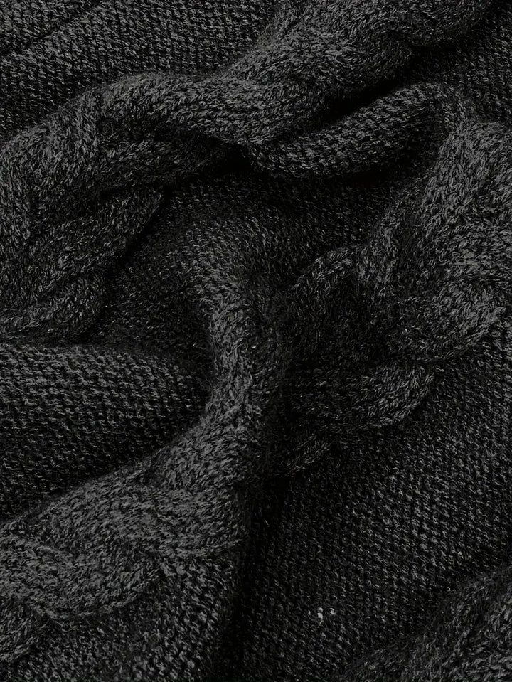 Narda - Chunky Cable Knitted Turtleneck Dress