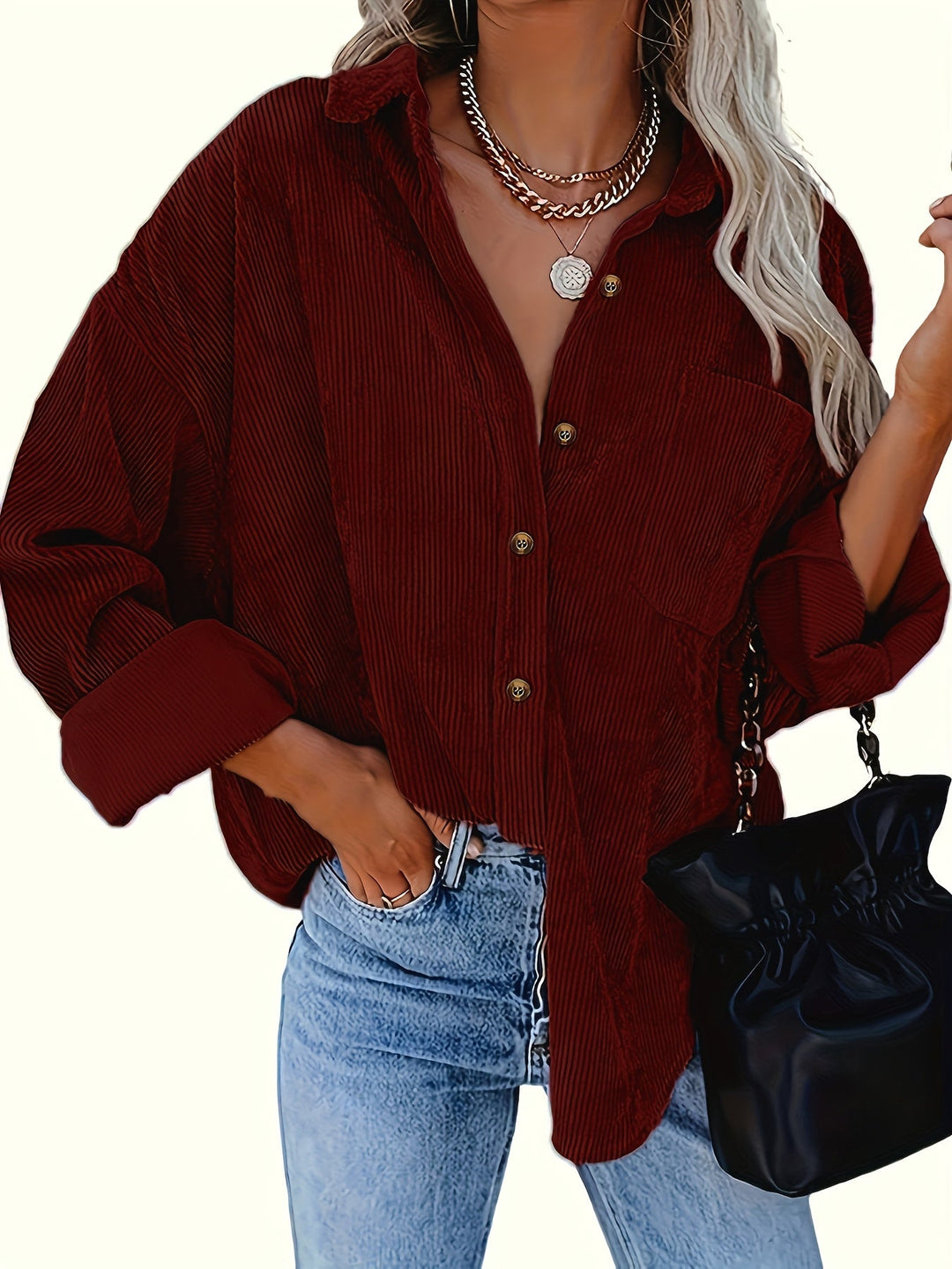 Magnius - Spring Long Sleeve Shirt With Pocket