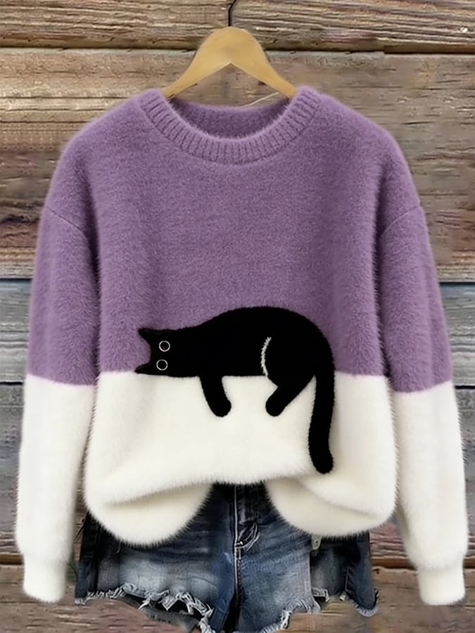 Kalisine - Casual Cat Graphic Sweater