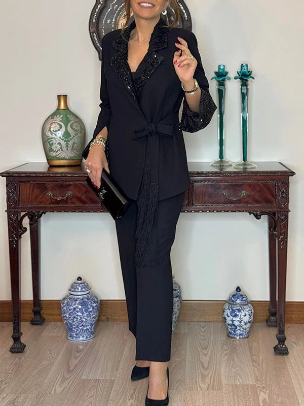 Nitzanit - Elegant Jacket And Trouser Two Piece Set