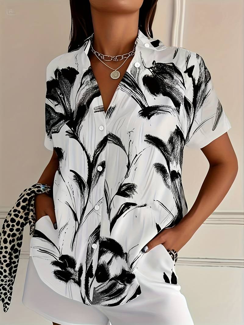 Ayalit - Fashionable Short Sleeve Printed Shirt