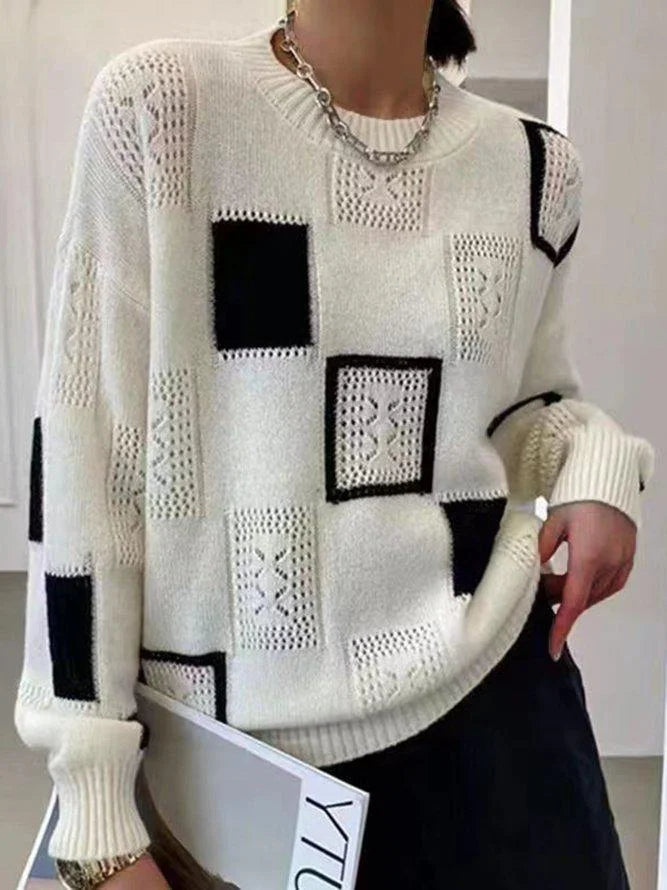Annouska - Block Pattern Knitted Sweater