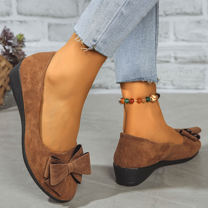 Camiiana - Breathable Non-slip Loafers With Bowtie