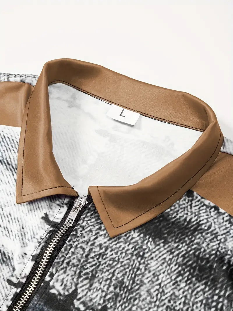 Zerem - Color Block Long Sleeve Shirt with Zip