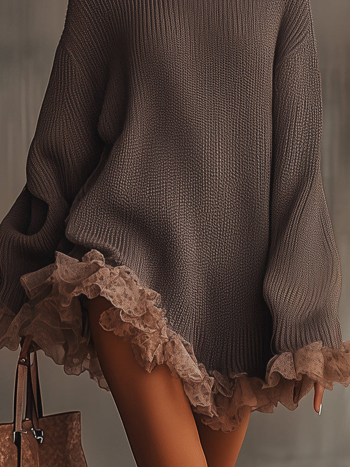 Jaylene  - Turtleneck Knitted Sweater Dress