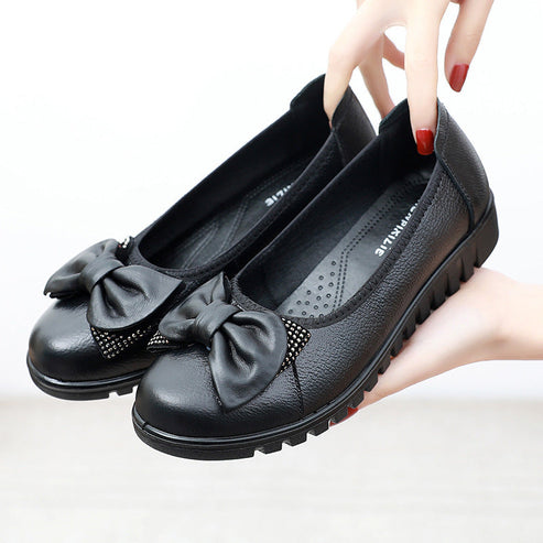 Opheinova - Flats With Bow and Chunky Ridged Soles