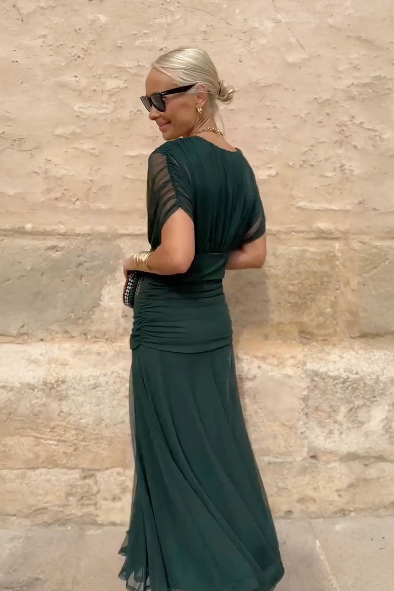 Nefeli - Elegant V-Neck Party Maxi Dress