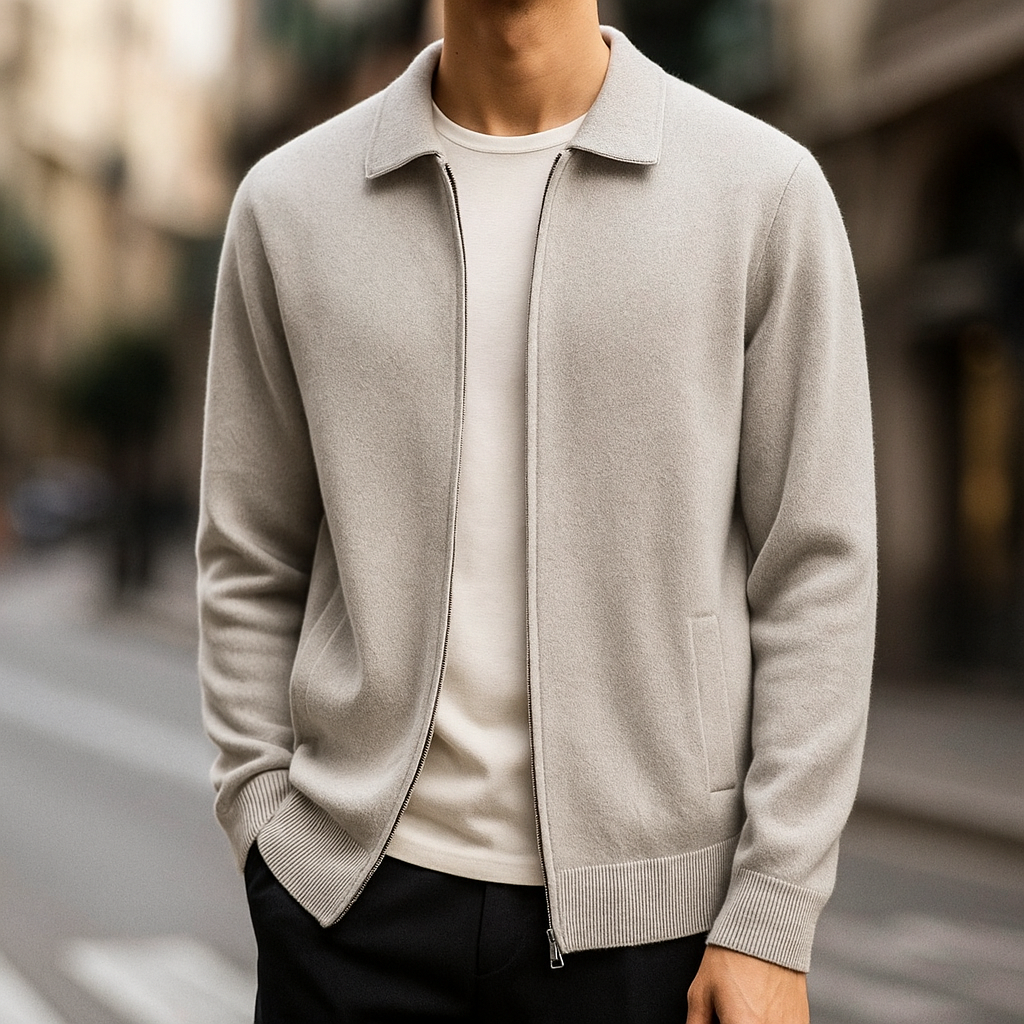 Quinton - Cashmere Cardigan With Zipper