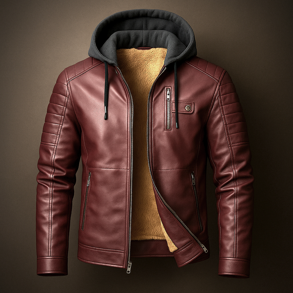Glendon - Elegant Hooded Leather Jacket