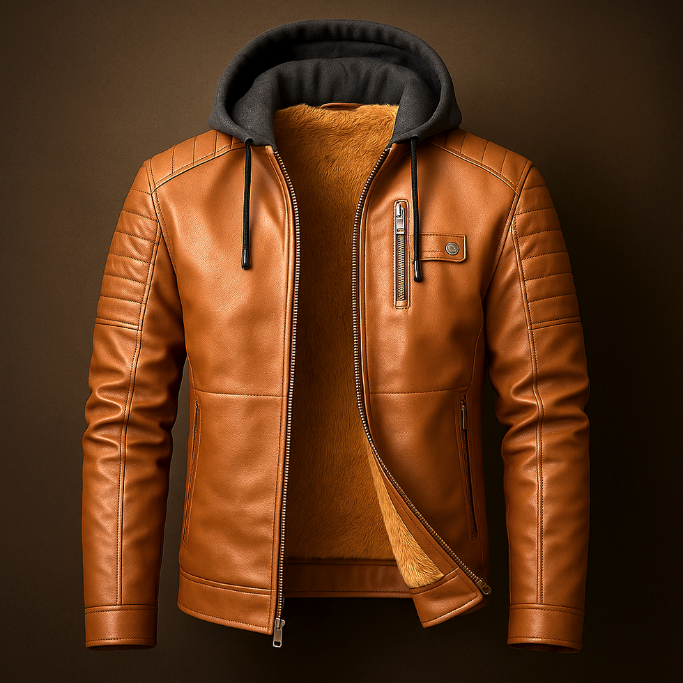 Glendon - Elegant Hooded Leather Jacket