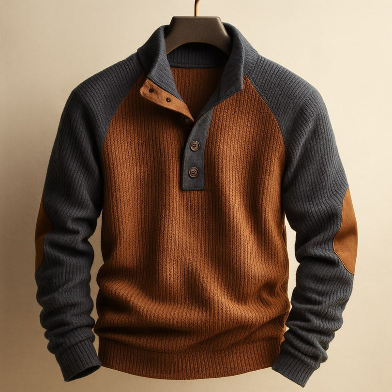 Raziel - Casual Long Sleeve knitted Shirt With Stand-UP Collar