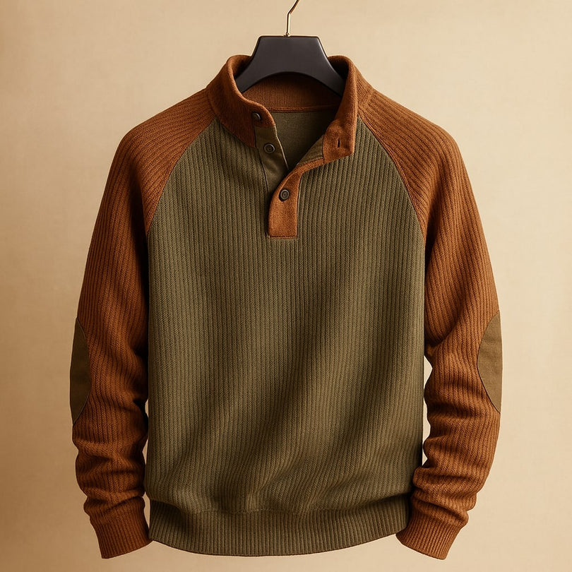 Raziel - Casual Long Sleeve knitted Shirt With Stand-UP Collar