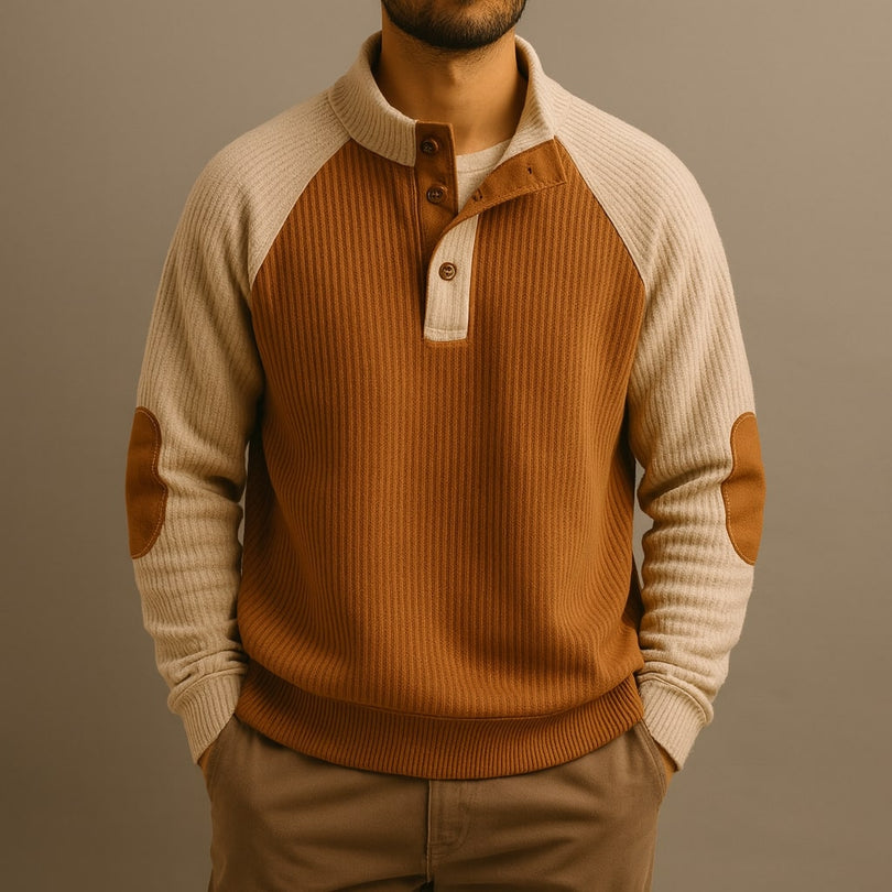 Raziel - Casual Long Sleeve knitted Shirt With Stand-UP Collar