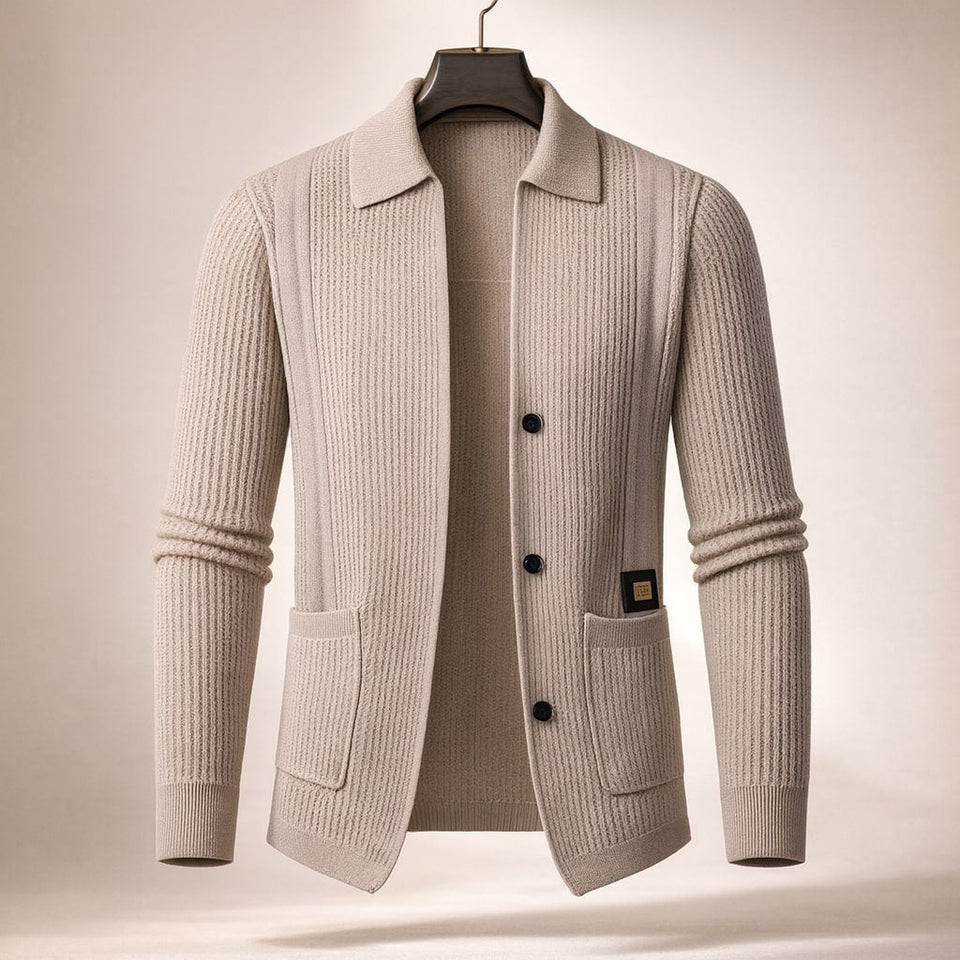 Nawed - Slim Fit Lapel Knit Cardigan
