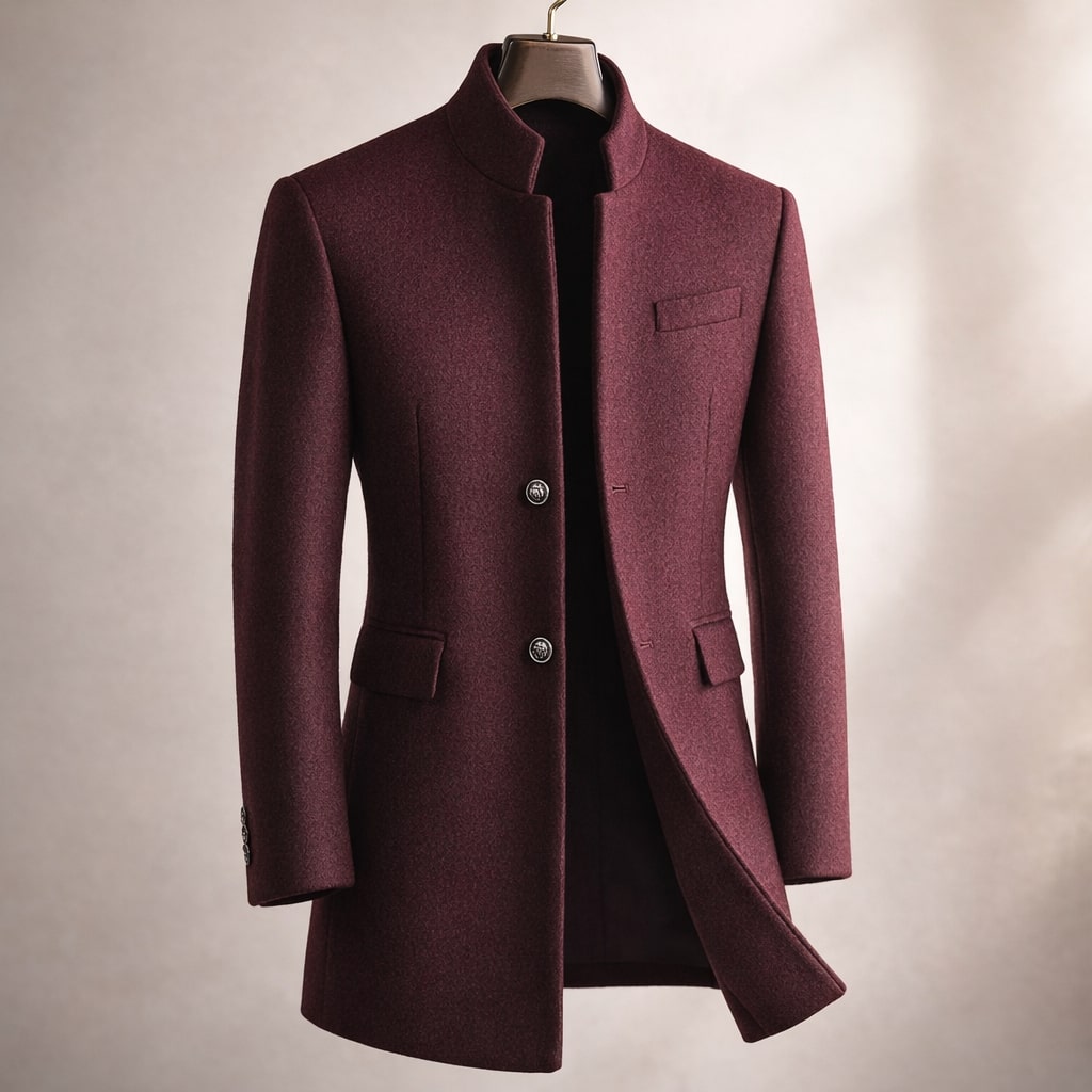 Dusko - Stand-Up Collar Coat With Button