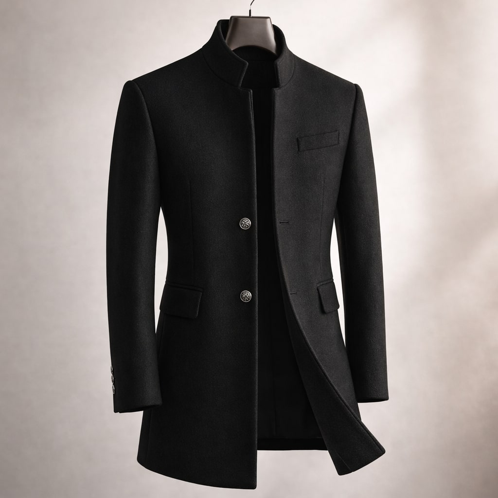 Dusko - Stand-Up Collar Coat With Button