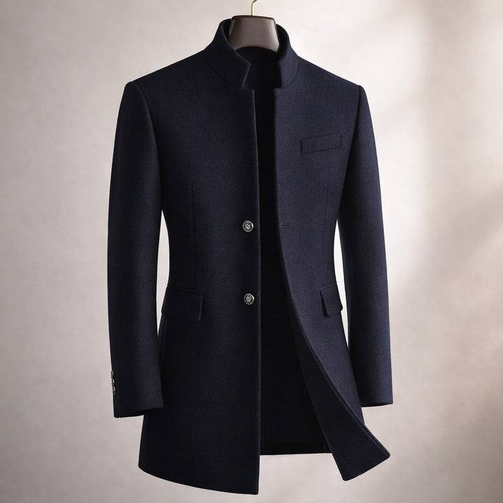Dusko - Stand-Up Collar Coat With Button