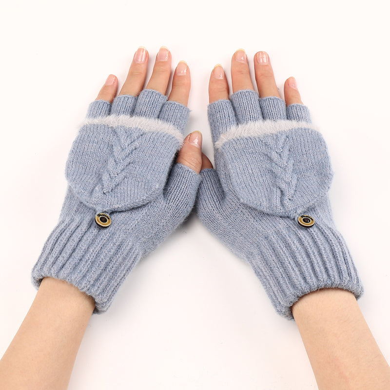 GloveGleam - Knitted Fingerless Flip Gloves
