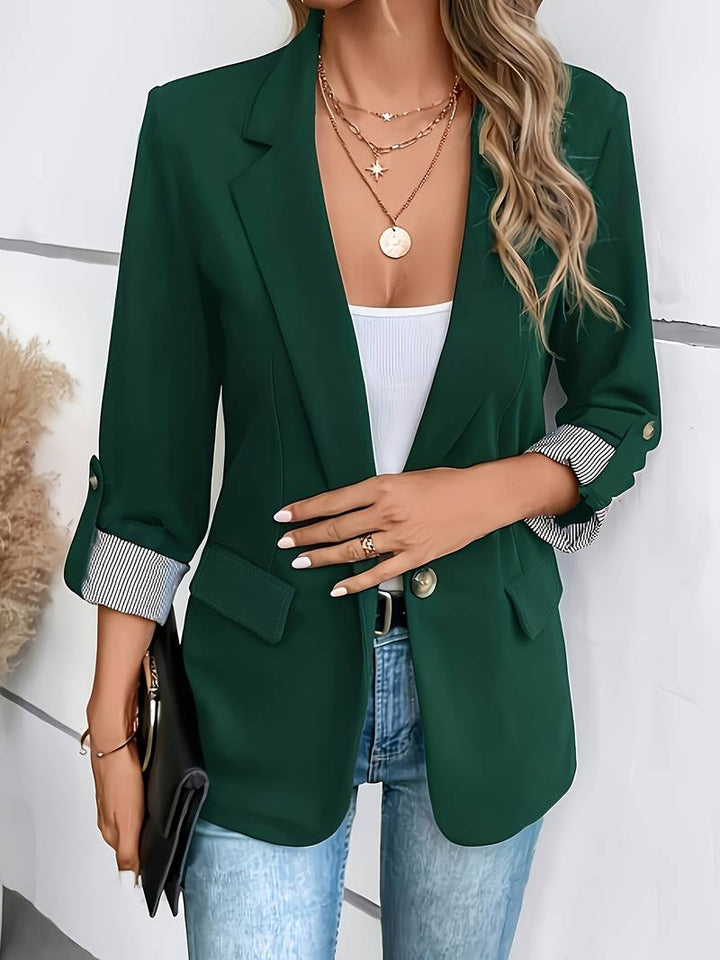 Galiah - Elegant Double Breasted Blazer With Lapel Collar