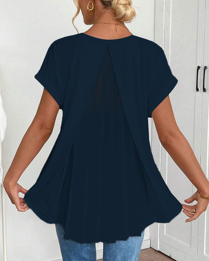 Enya - Short Sleeve T-Shirt with Plated Back