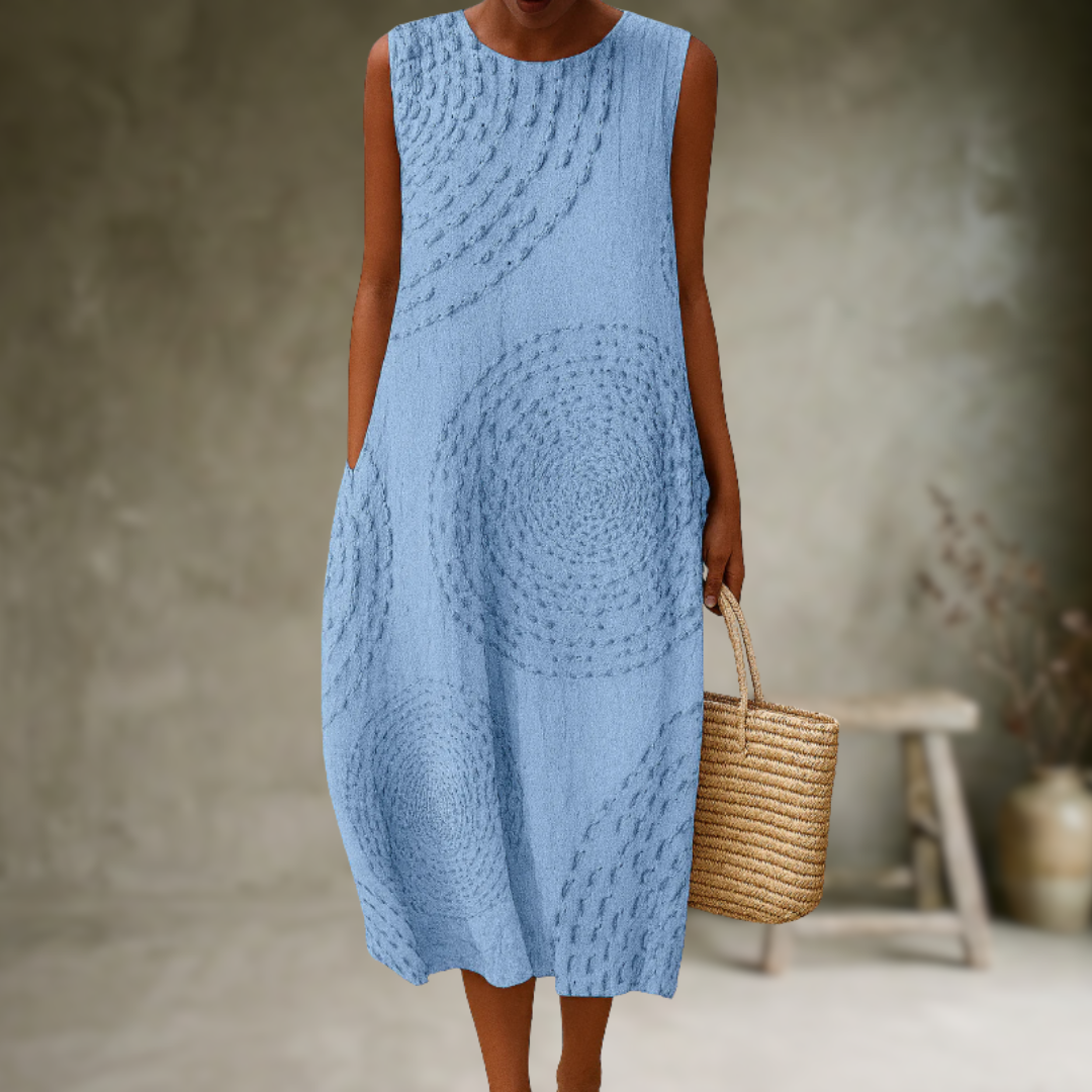 Natia - Sleeveless Cotton Midi Dress