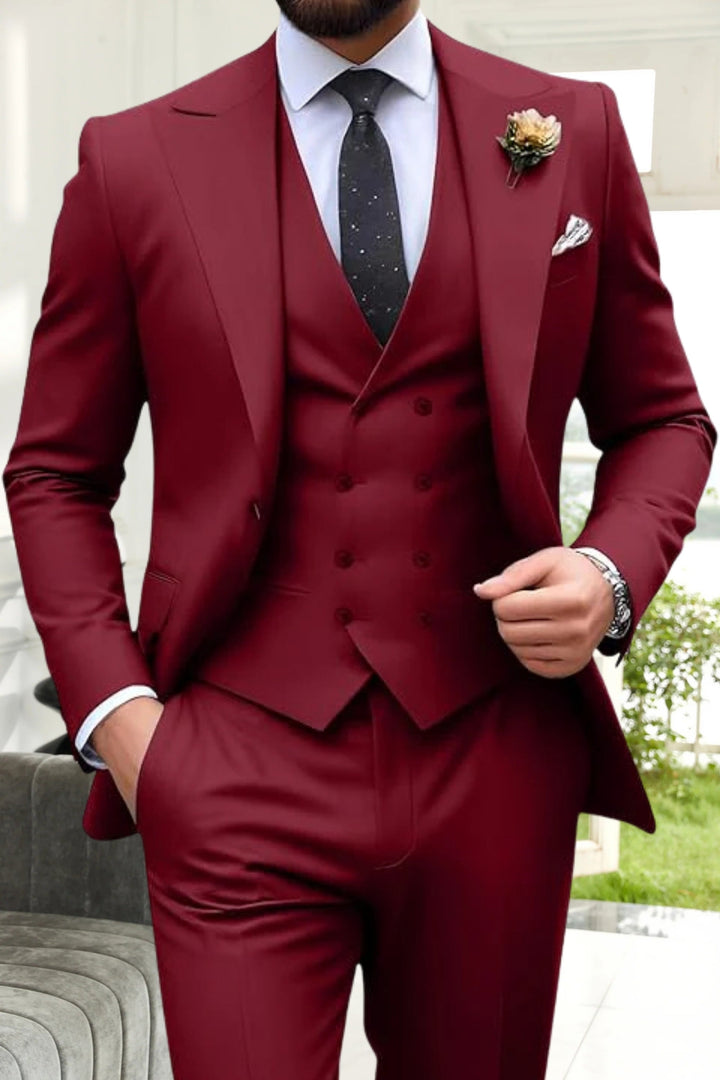 Gremist - Peak Lapel Slim Fit 3 Piece Suits