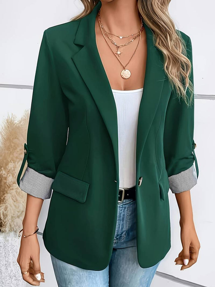 Galiah - Elegant Double Breasted Blazer With Lapel Collar
