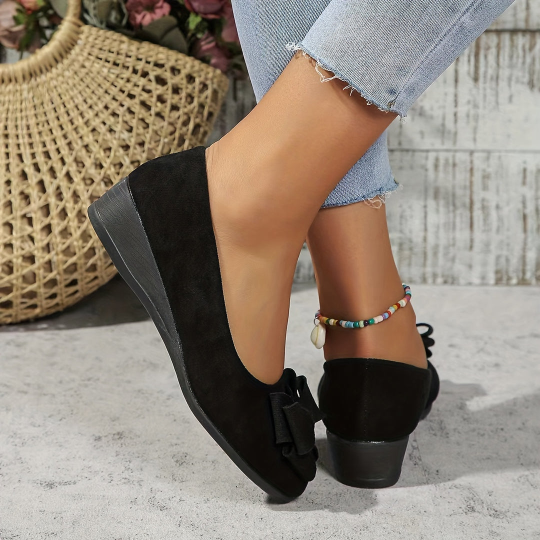 Fransiska - Breathable Non-slip Loafers With Bowtie