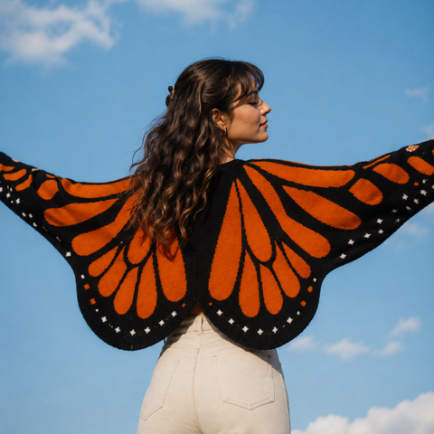 Joveaiana - Monarch Butterfly Wing Knit Cardigan