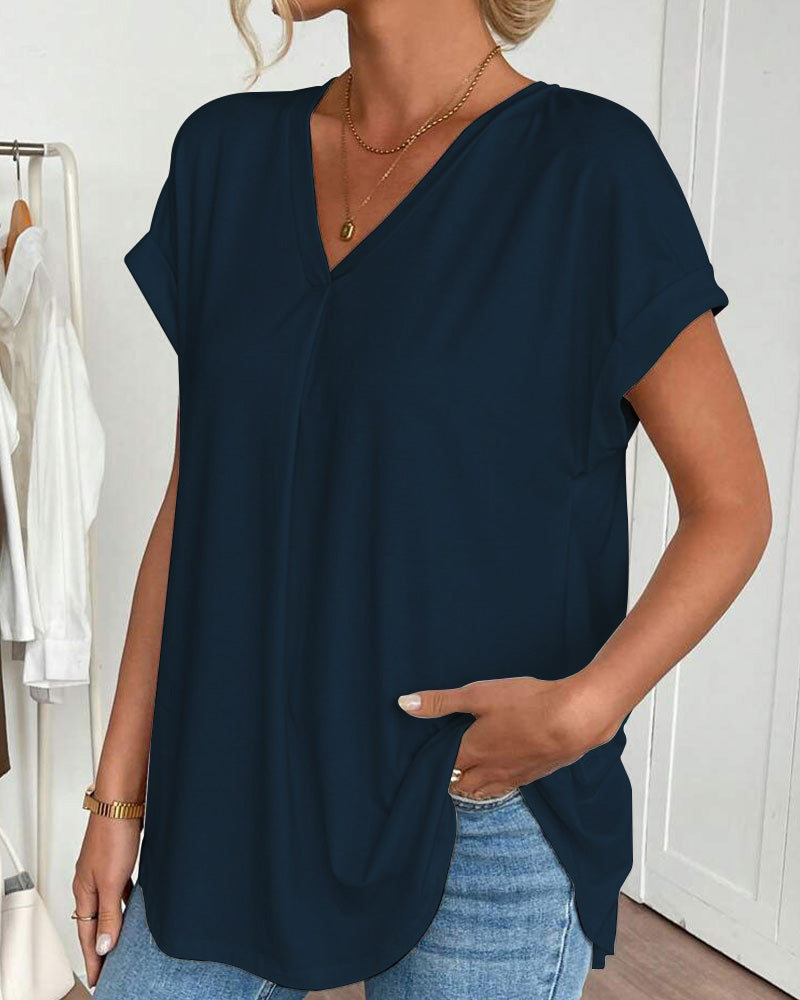 Enya - Short Sleeve T-Shirt with Plated Back