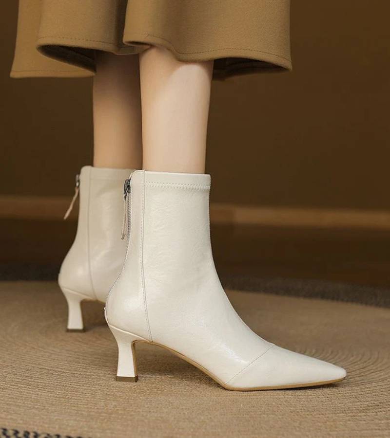 Lielah - Leather Ankle Boot With Zipper