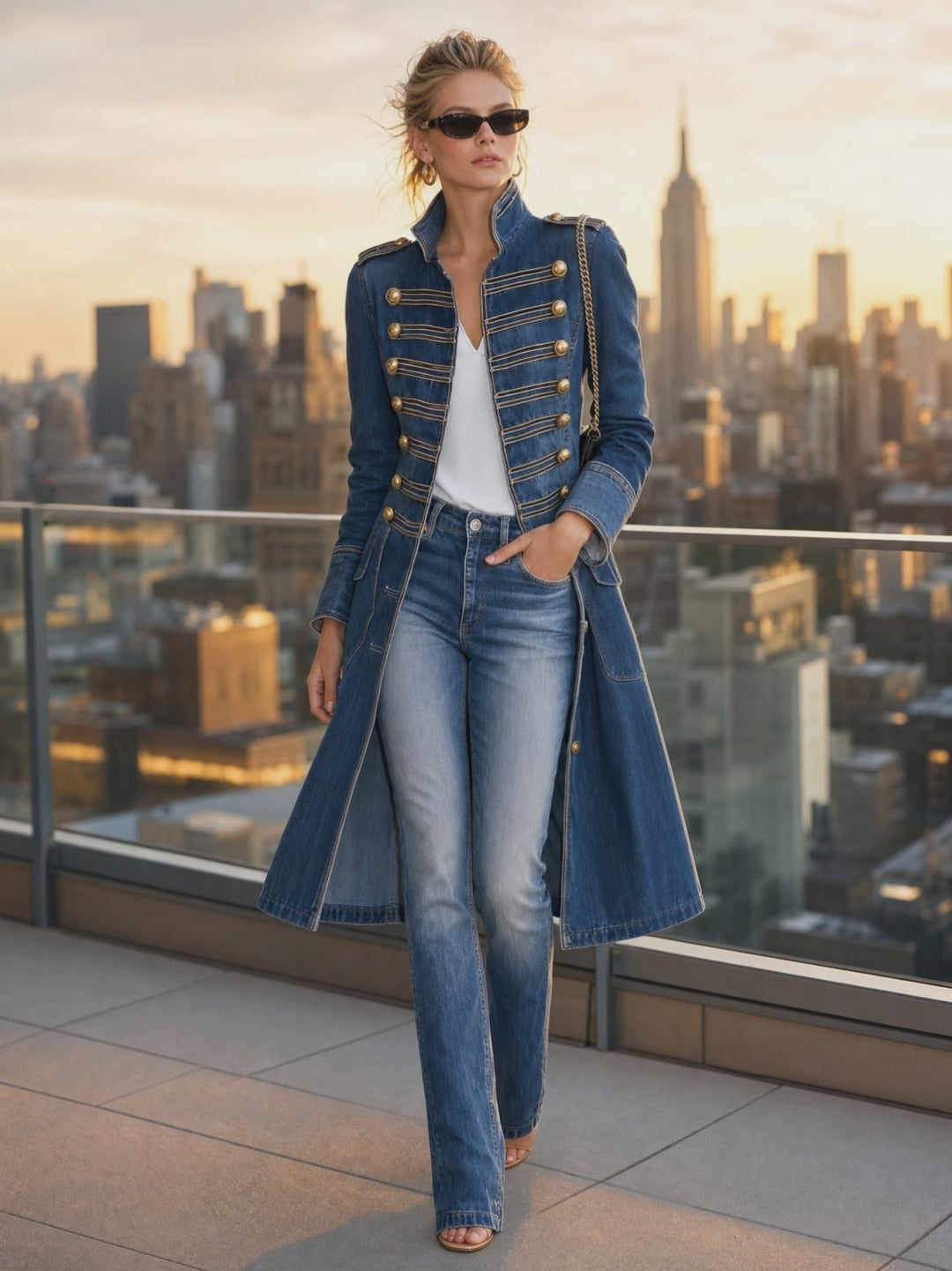 Soleeaessa - Long Sleeve Coat With Stand Collar