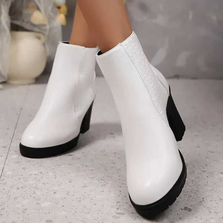 Yardenit - Chunky Heel Genuine Leather Boot