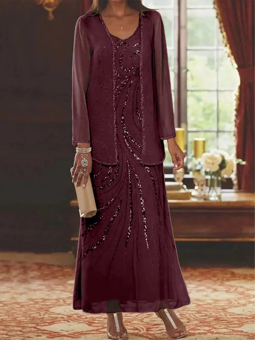 Jungmin - Chiffon Dress Set